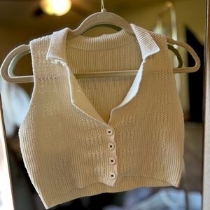 Off white collared sweater tank size S